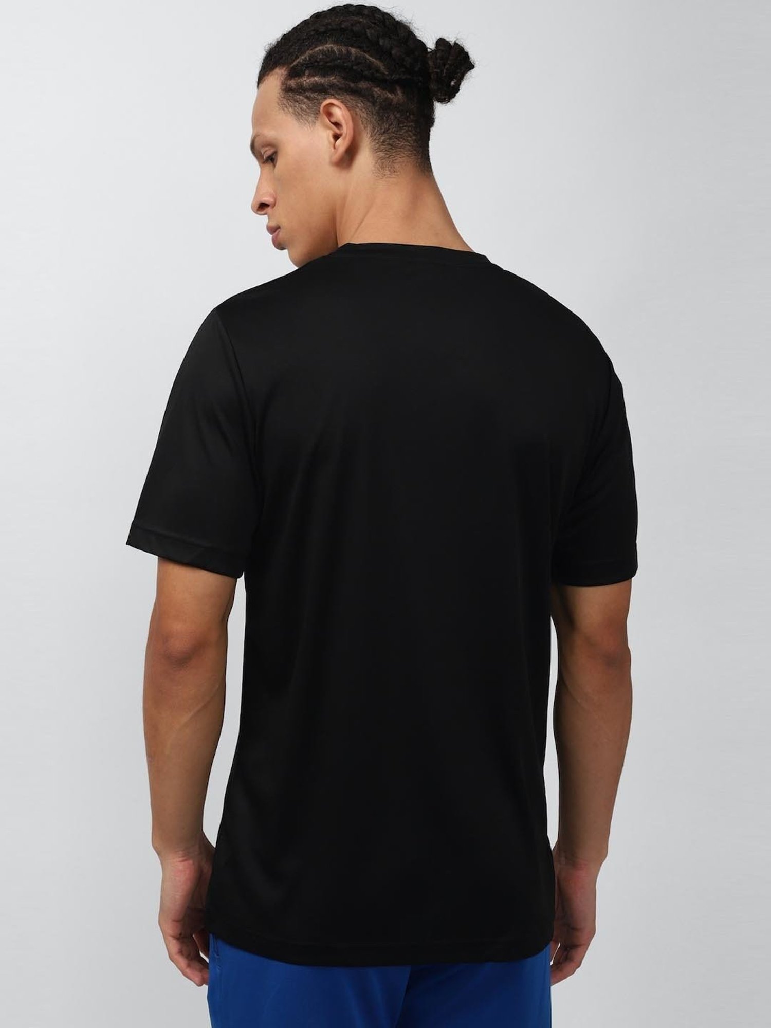 Reebok Black Slim Fit Printed T-Shirt
