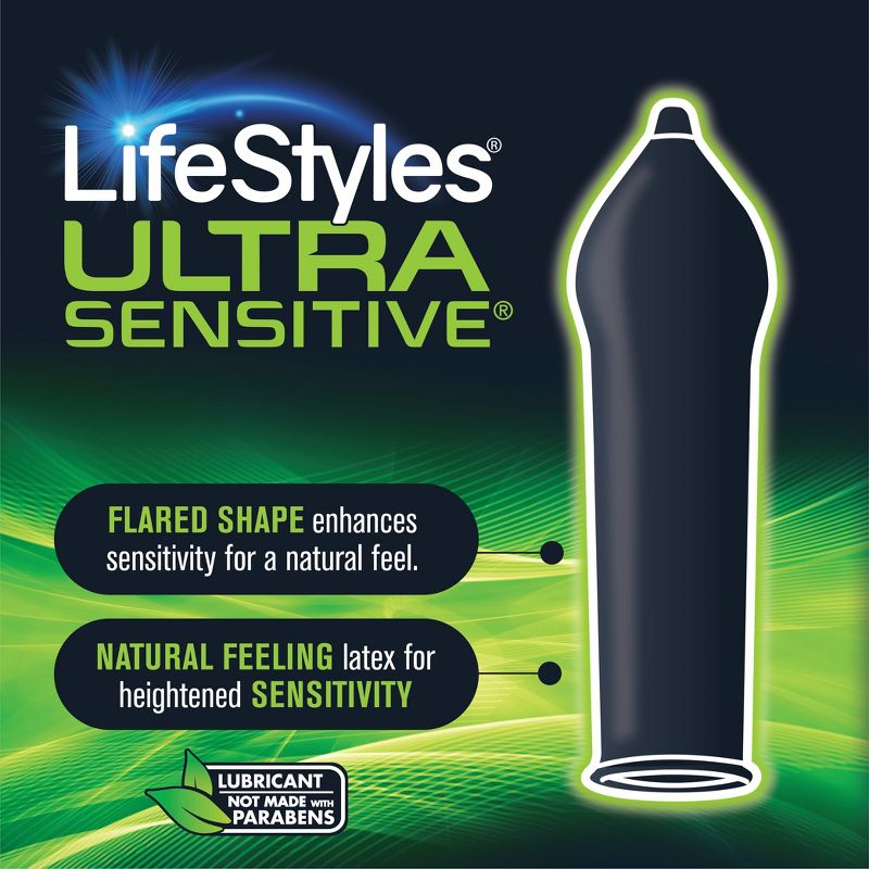 LifeStyles Ultra Sensitive Lubricated Latex Condoms - 40ct