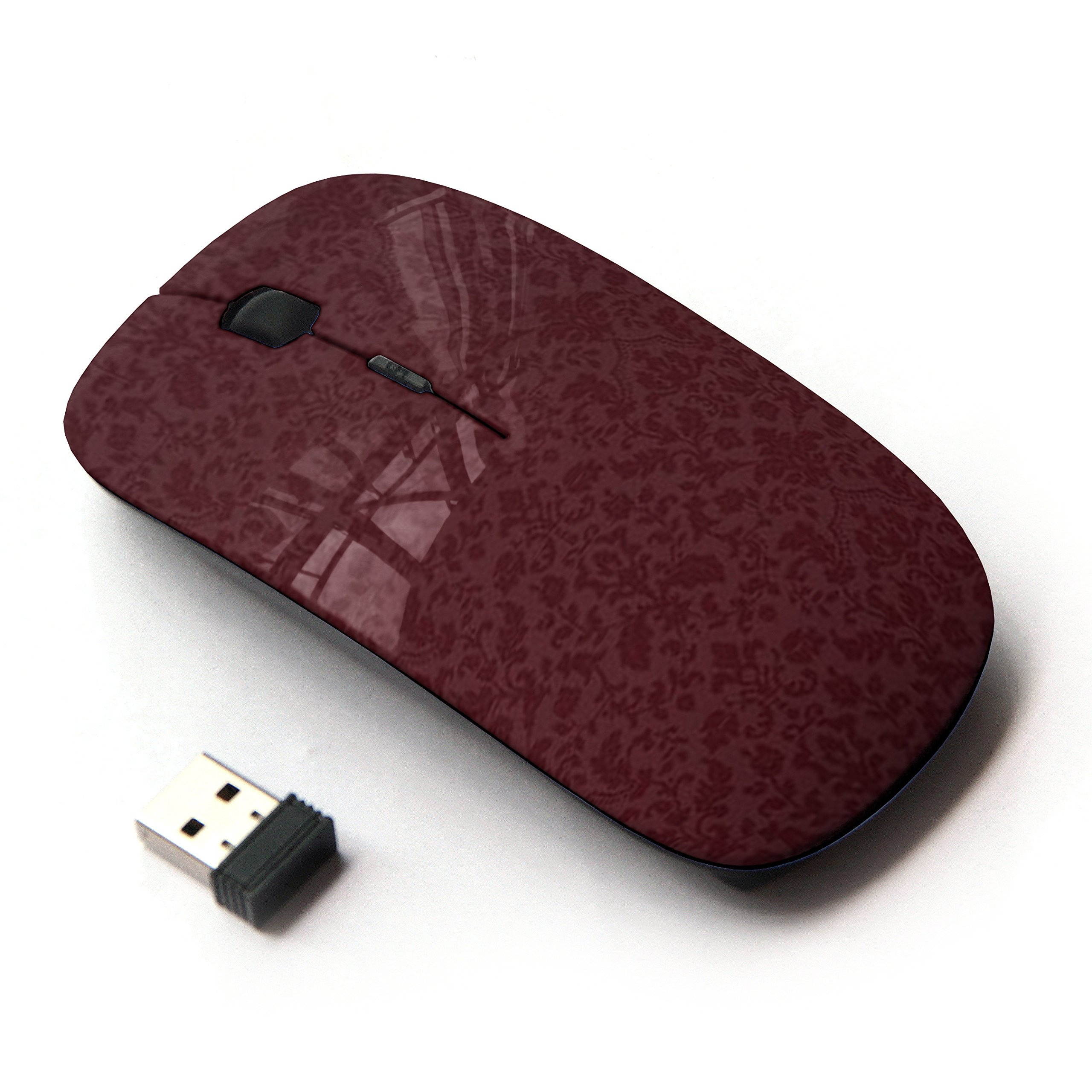 [ Optical 2.4G Wireless Mouse ] [ Brown Maroon Wallpaper Retro ]