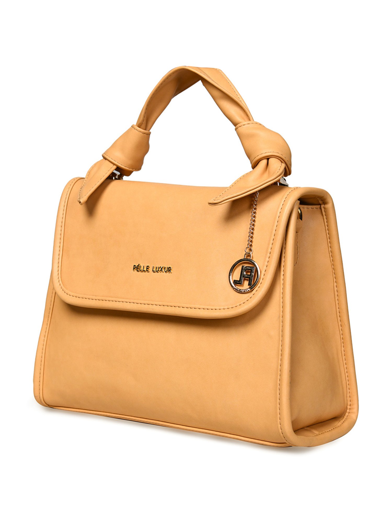 PELLE LUXUR Light Brown Medium Satchel