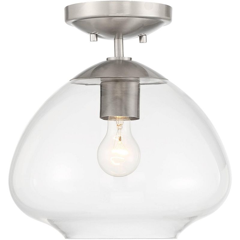 Possini Euro Design Possini Euro Orilla 12" Wide Brushed Nickel Clear Glass Ceiling Light