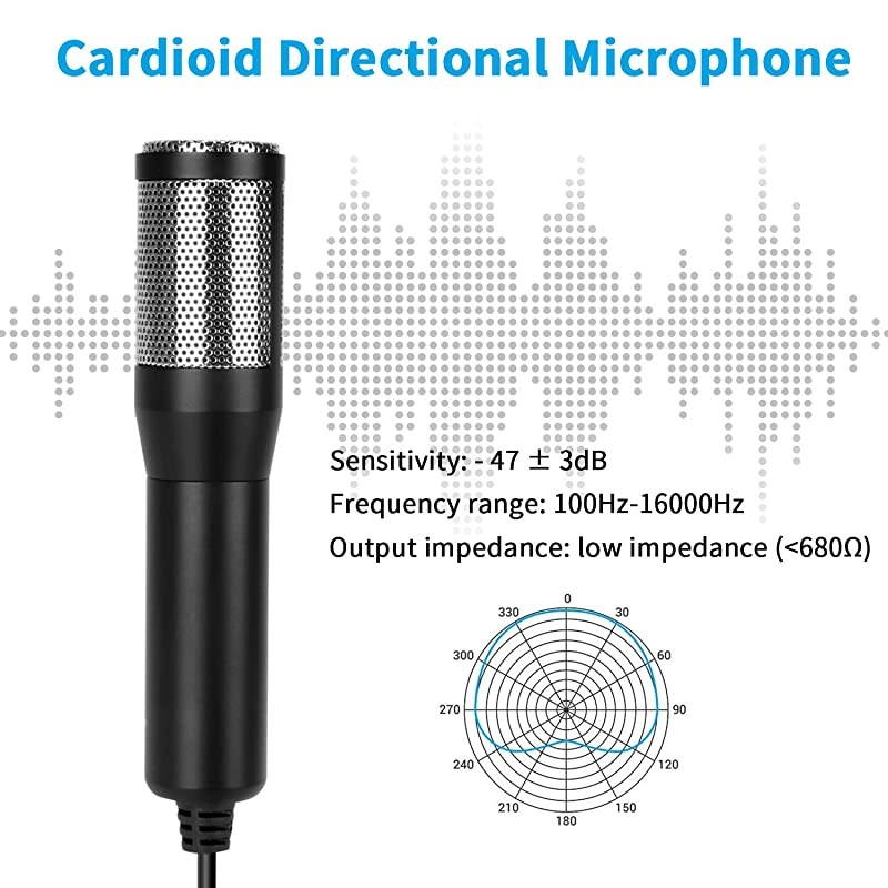 Studio Recording MicrophoneUSB Condenser Podcast MicrophonePlug and Play Desktop Gaming Streaming Microphone with Pop Filter for PcSkypeSingYouTube