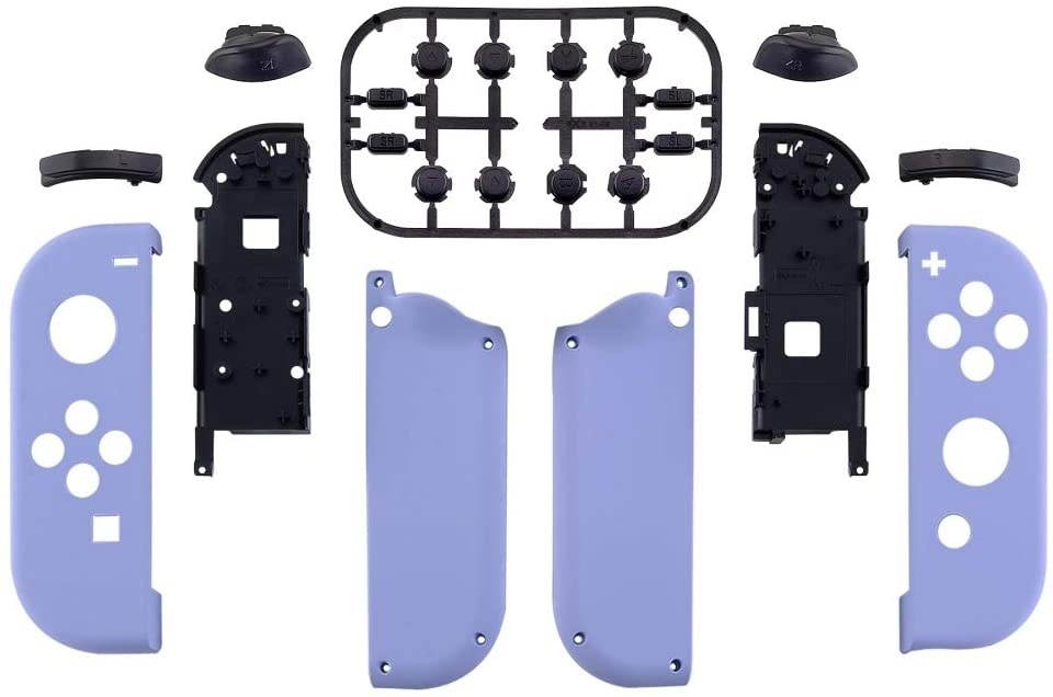eXtremeRate Soft Touch Grip Light Violet Joycon Handheld Controller Housing with Full Set Buttons, DIY Replacement Shell Case for Nintendo Switch Joy-Con &ndash; Console Shell NOT Included