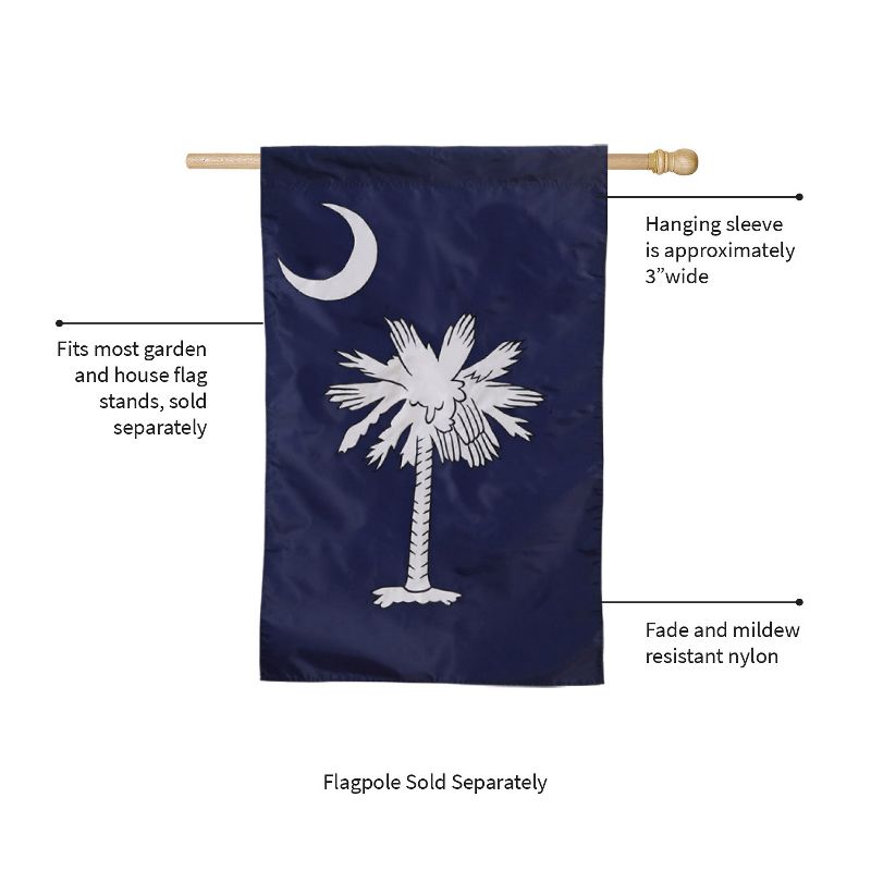 Evergreen Flag South Carolina House Applique Flag