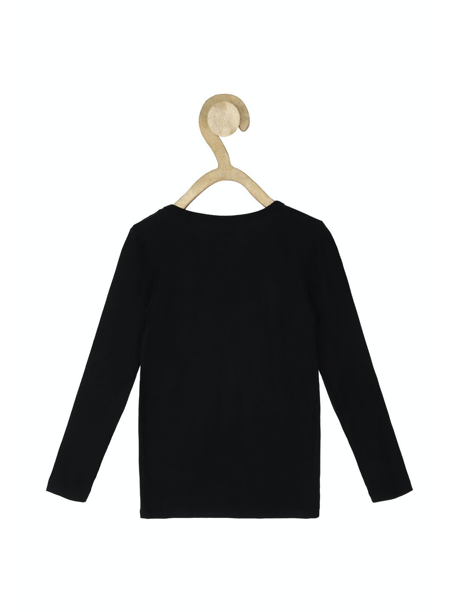Allen Solly Junior Black Solid T-Shirt
