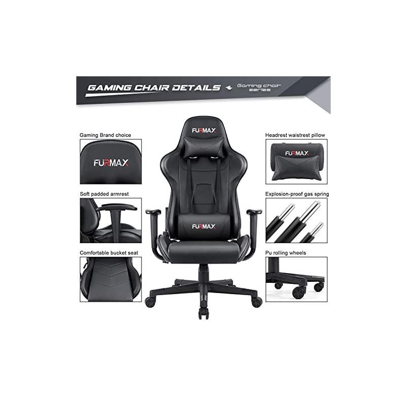 100 Racing Style Gaming Chair, in Black (RSP-100-BLK)