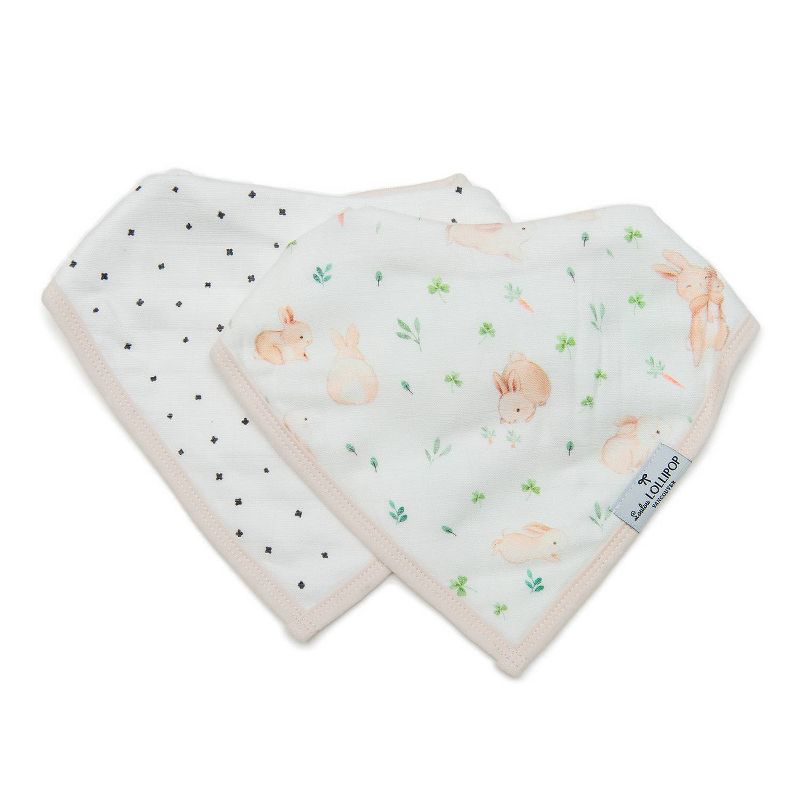 Loulou Lollipop Muslin Bandana Bib Set - Bunny Meadow