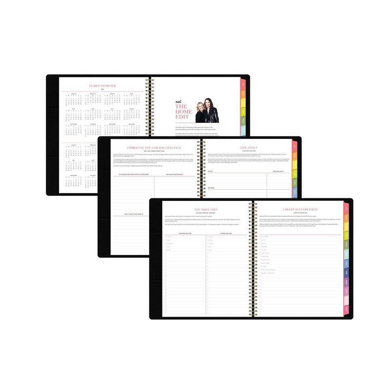 2021-22 Academic Faux Leather Planner 8.5" x 11" Weekly/Monthly Wirebound Refillable Black - The Home Edit by Blue Sky