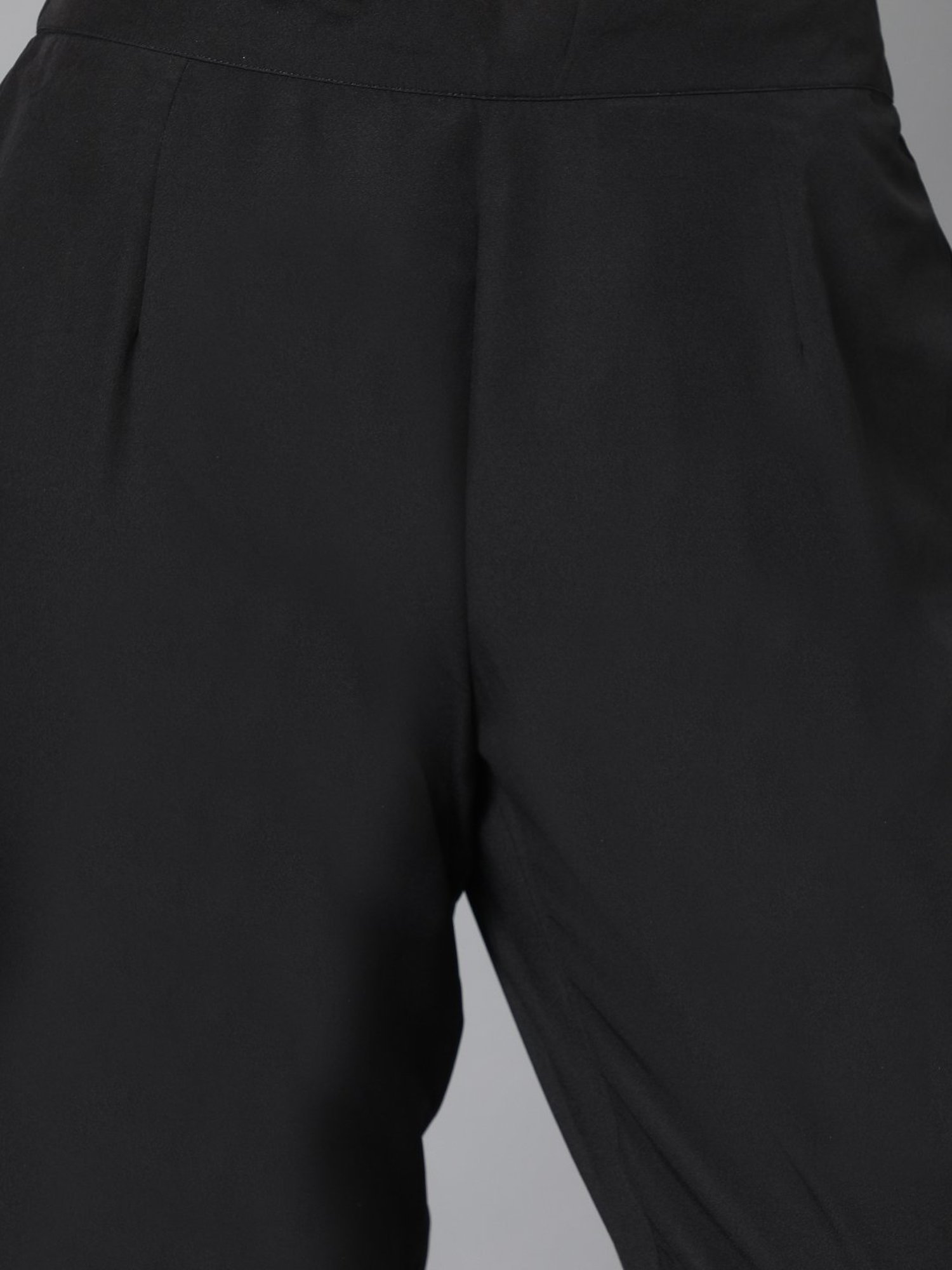 Ziyaa Black Geometric Print Kurta Pant Set