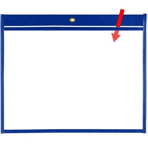 StoreSMART - Rigid Sewn Vinyl Plastic Pockets - Blue - 10 pack - 9 x 12 inches - Open Long Side - T85205L-B10