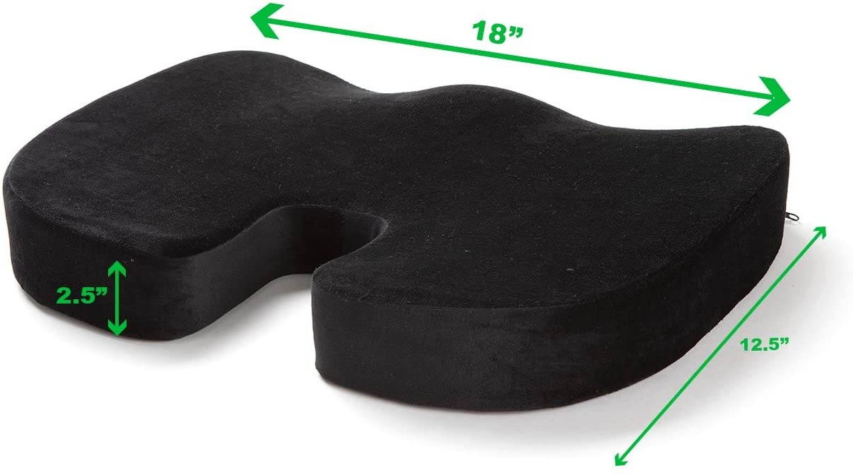 Mind Reader SEACUSH-BLK Pressure Relief for Lower Back, Arms, Non-Slip Orthopedic Ergonomically Cushion, Perfect for Office, Home, Car & More, Seat, Black