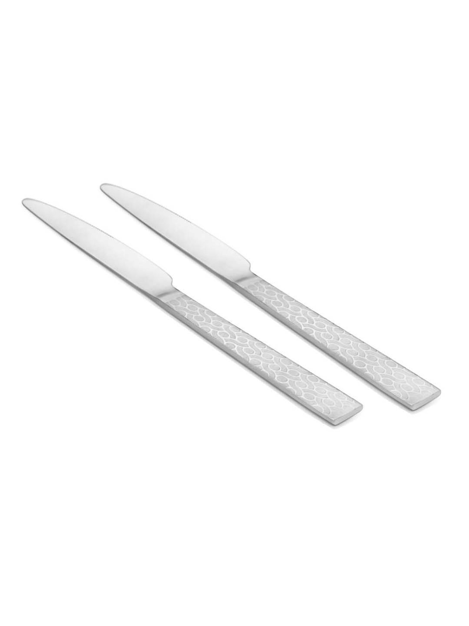 Pure Home and Living Silver Stainless Steel Textured Cutlery sets