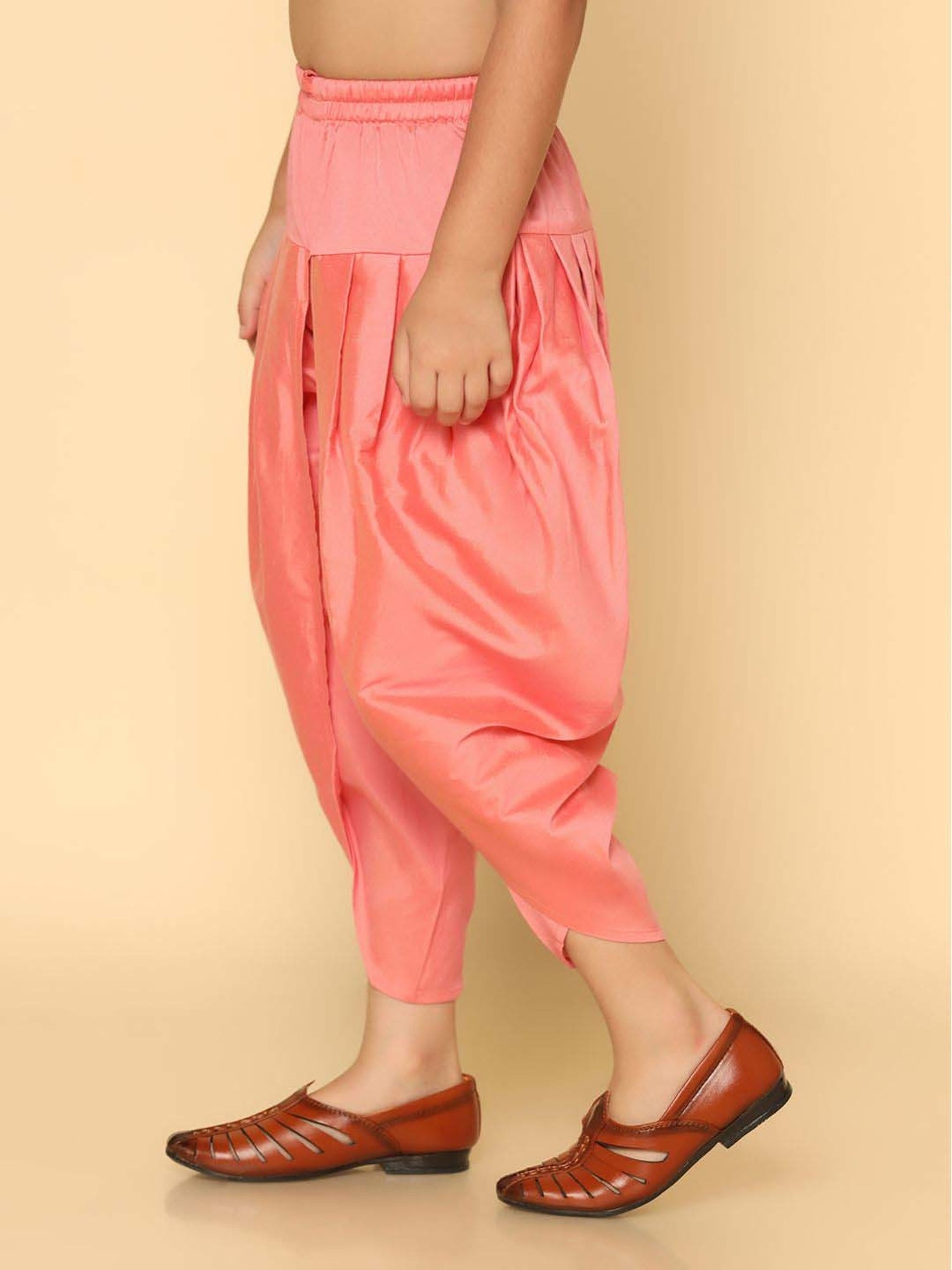 KISAH Kids Hot Pink Cotton Regular Fit Dhoti Pants
