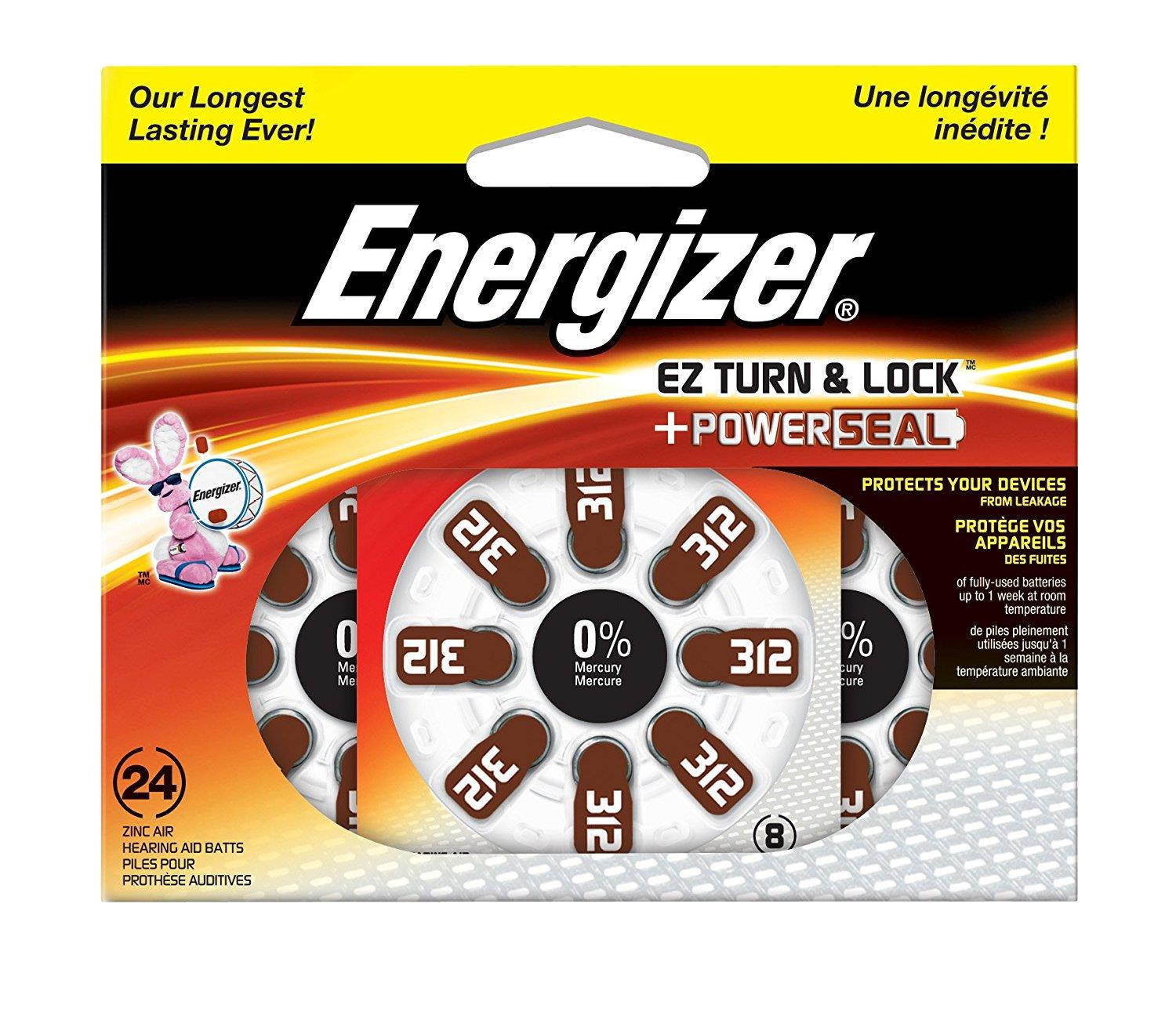 EZ Turn & Lock Hearing Aid Size 312 Batteries 12-pack