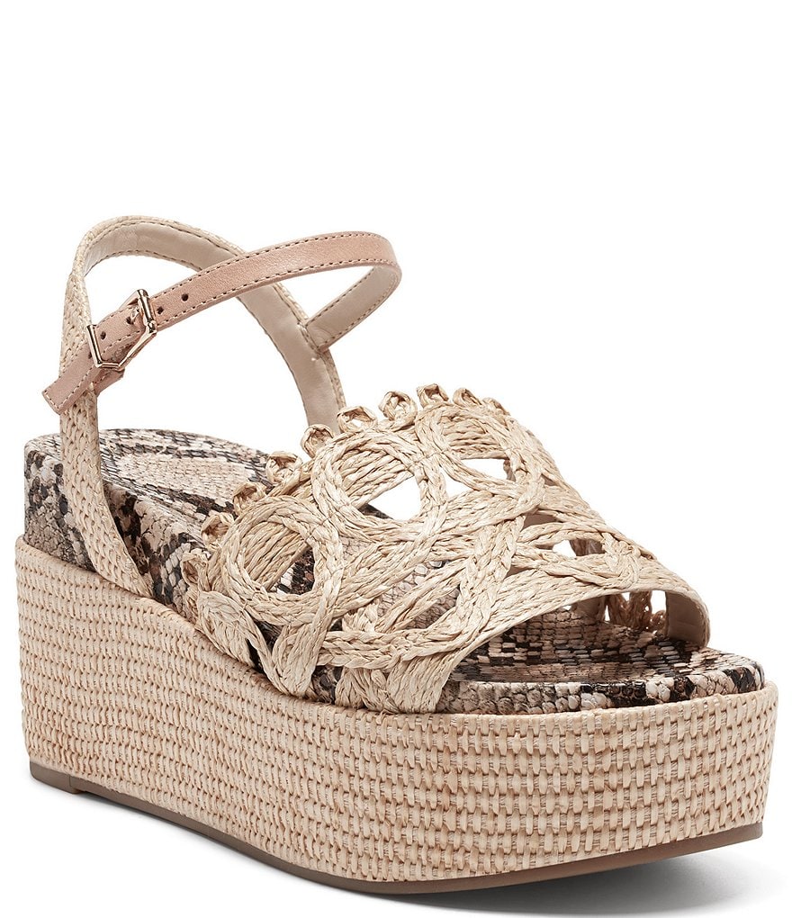 Jessica Simpson Camilia Raffia Platform Wedges