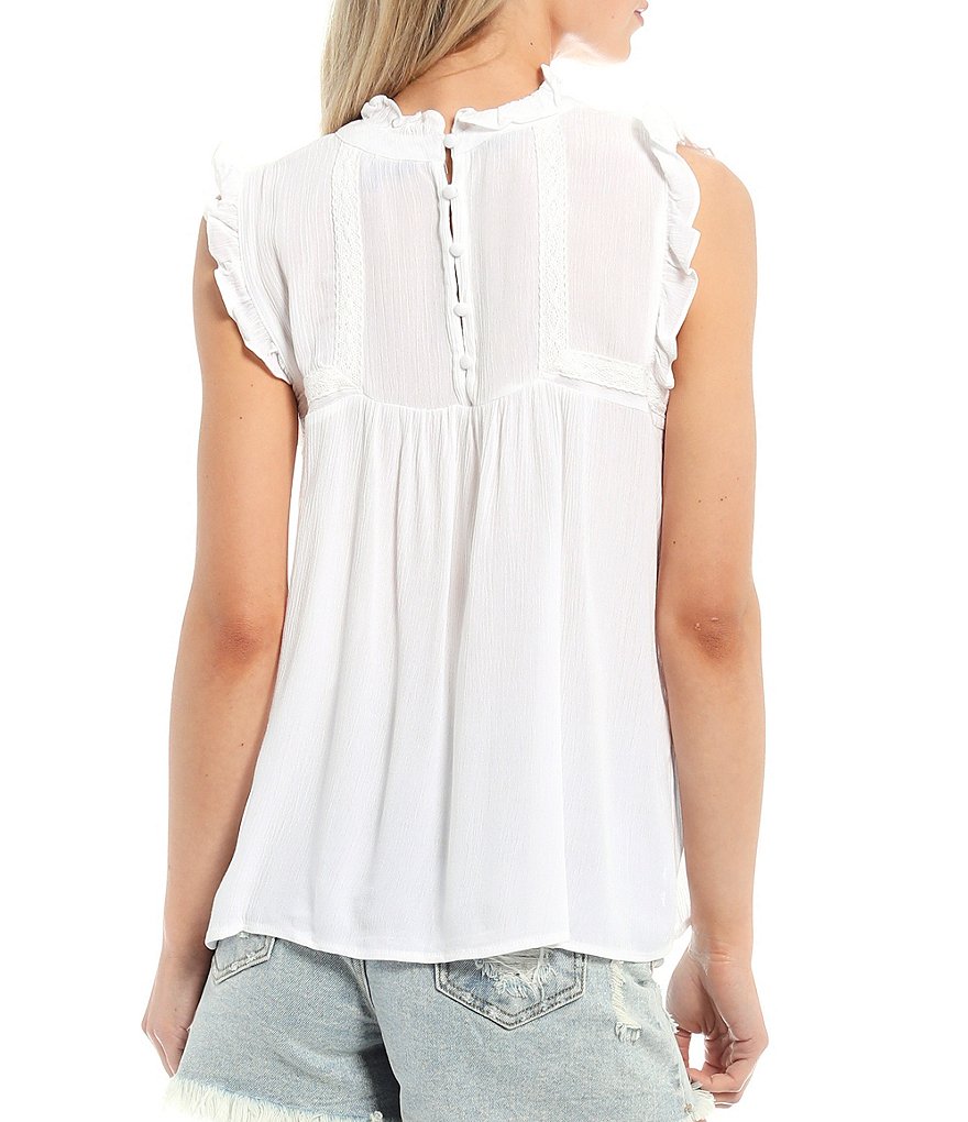 Buffalo David Bitton Lace High Neck Blouse