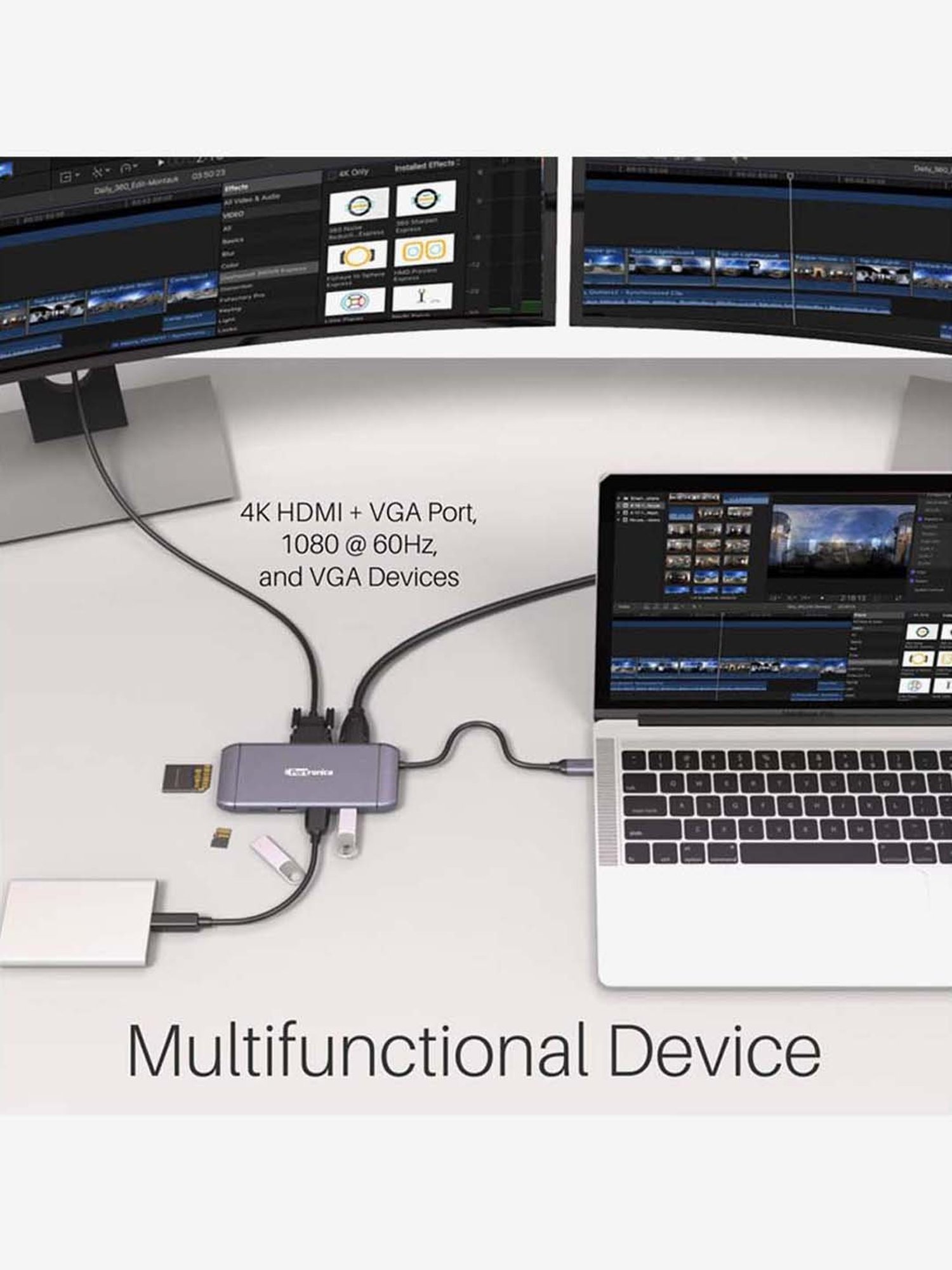 Portronics Mport 9C POR-1197 Multiport USB Hub (Silver)