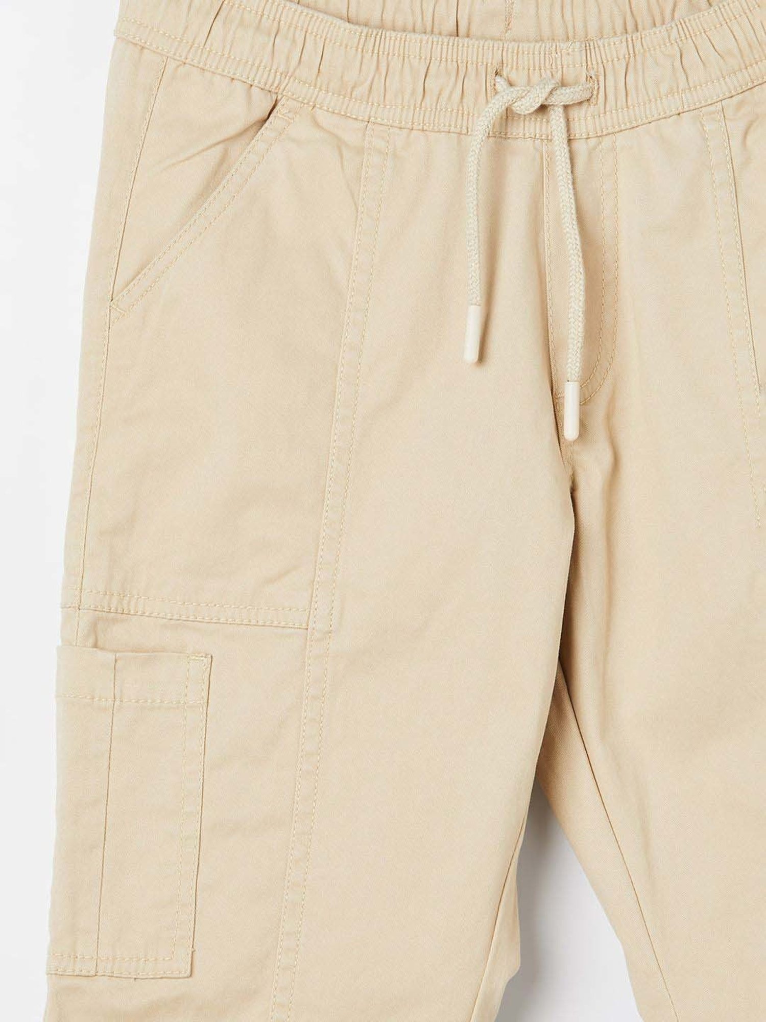 Juniors by Lifestyle Boys Beige Cotton Solid Woven Bottom