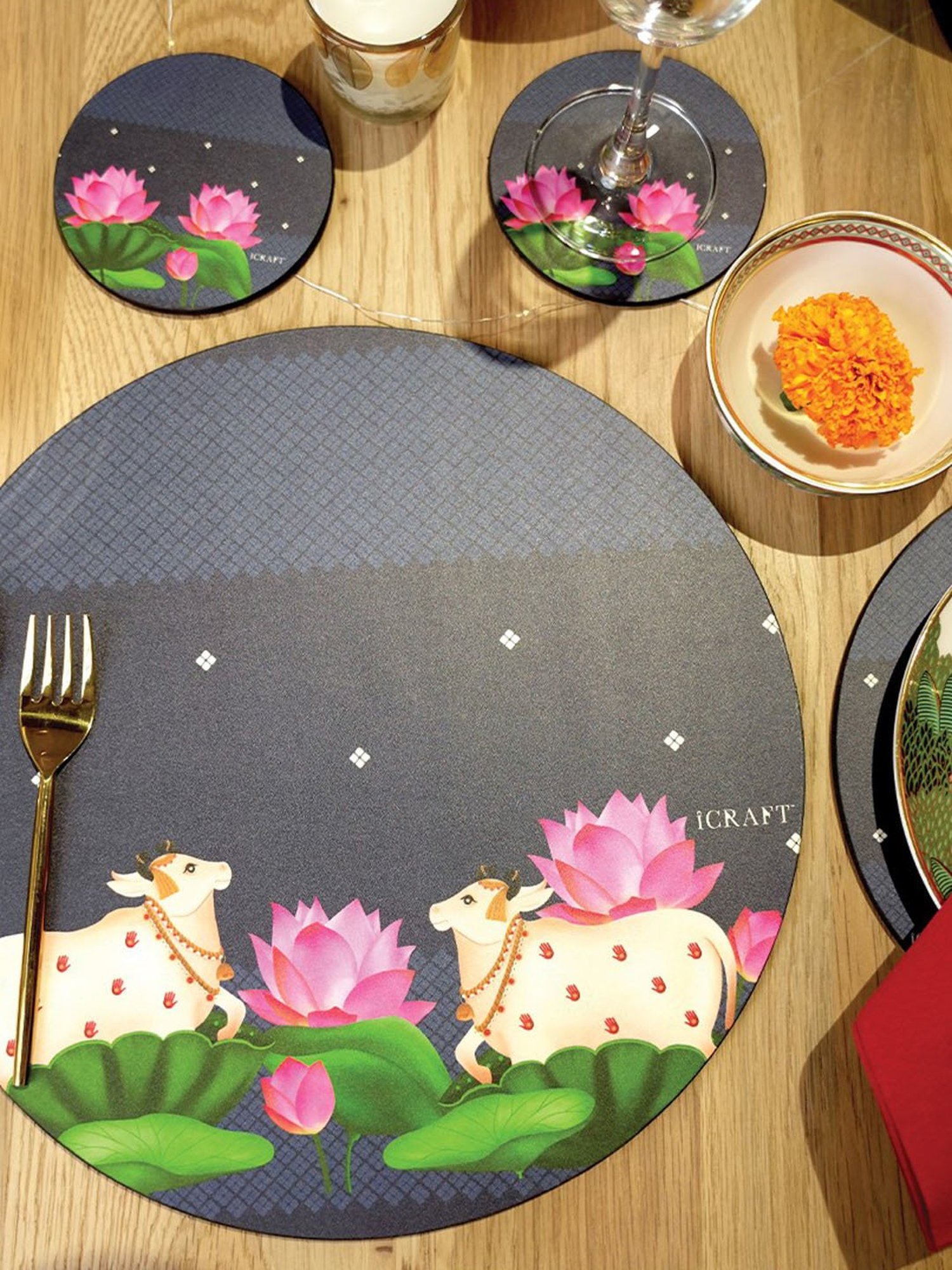 ICraft Multicolour MDF Board Neel Tablemats - Set Of 6