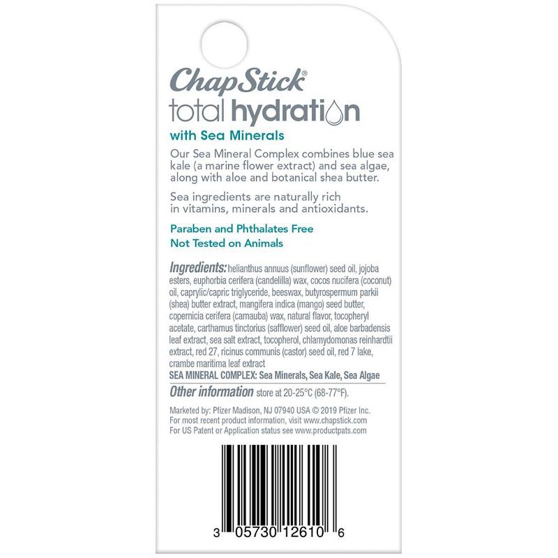 Chapstick Total Hydration Sea Minerals Sheer Glow Tinted Lip Balm - 0.12oz