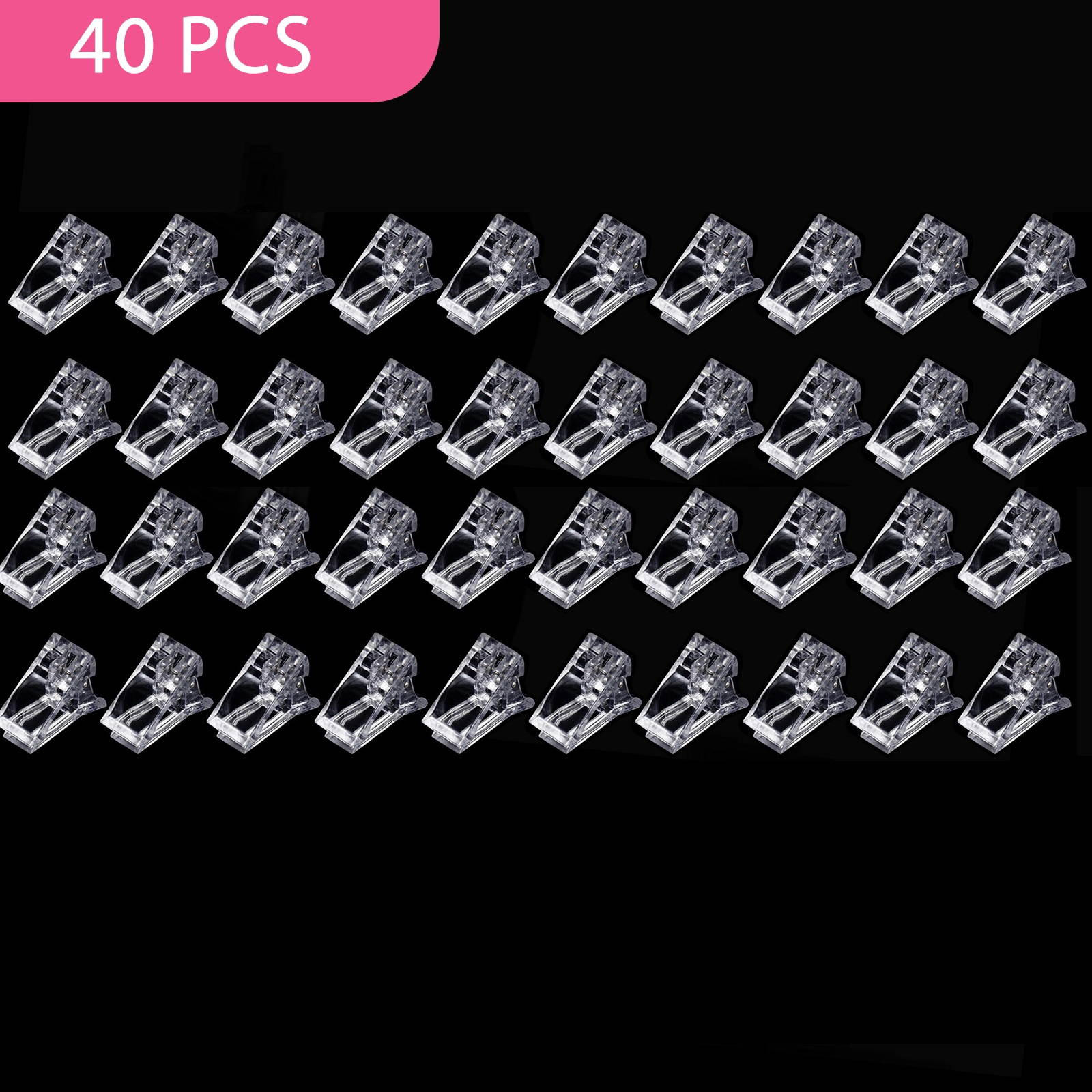 20/40pcs Nail Tips Clip Fast Building Poly Builder Gel DIY Extension Clamp Clips
