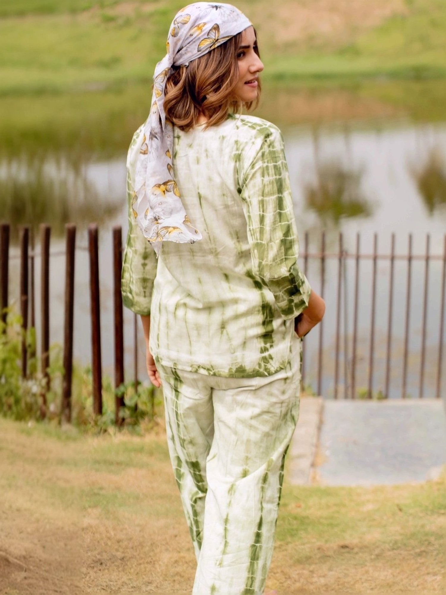 MIRCHI FASHION Green Cotton Printed Top Pant Set