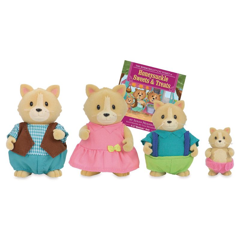 Li'l Woodzeez Miniature Animal Figurine Set - Whiskerelli Cat Family