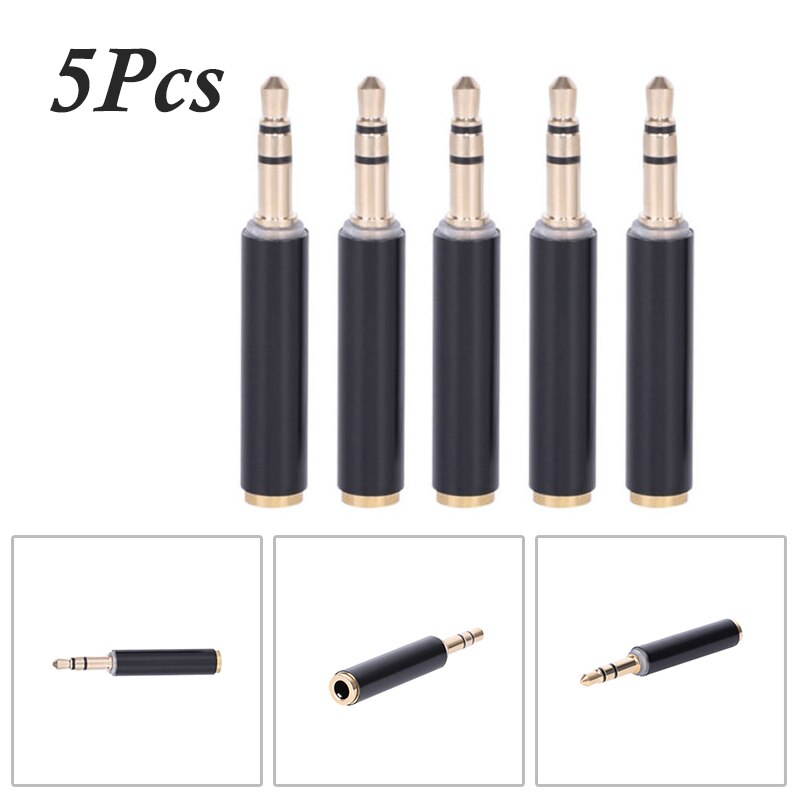 Plated Adapters 3.5mm Plug Audio Jack Male To Female Connectors Copper Gold+Black Gold TRS TRRS Audio Accessories (1pcs)