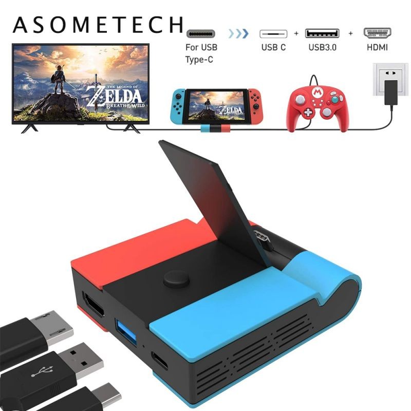 HDMI-compatible 1080P 4K HD Adapter For Nintendo Switch to TV 45W Fast Charging Dock Big Screen HUB Video Converter For Switch