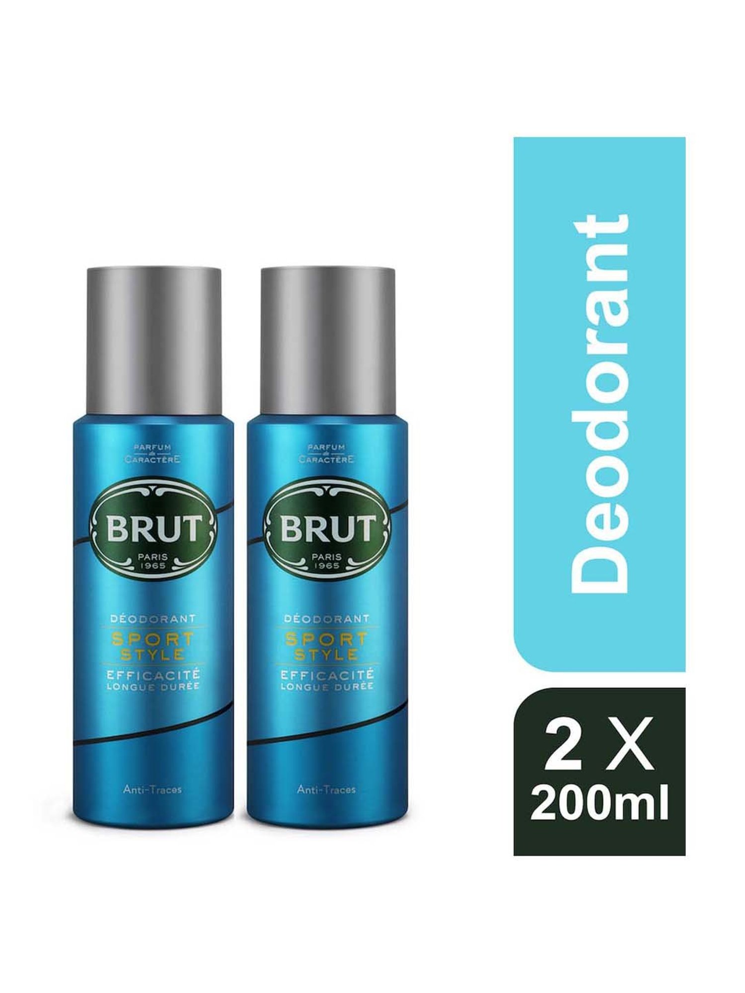 Brut Sport Style Long Lasting Deodorant Spray for Men - 200 ml (Pack of 2)