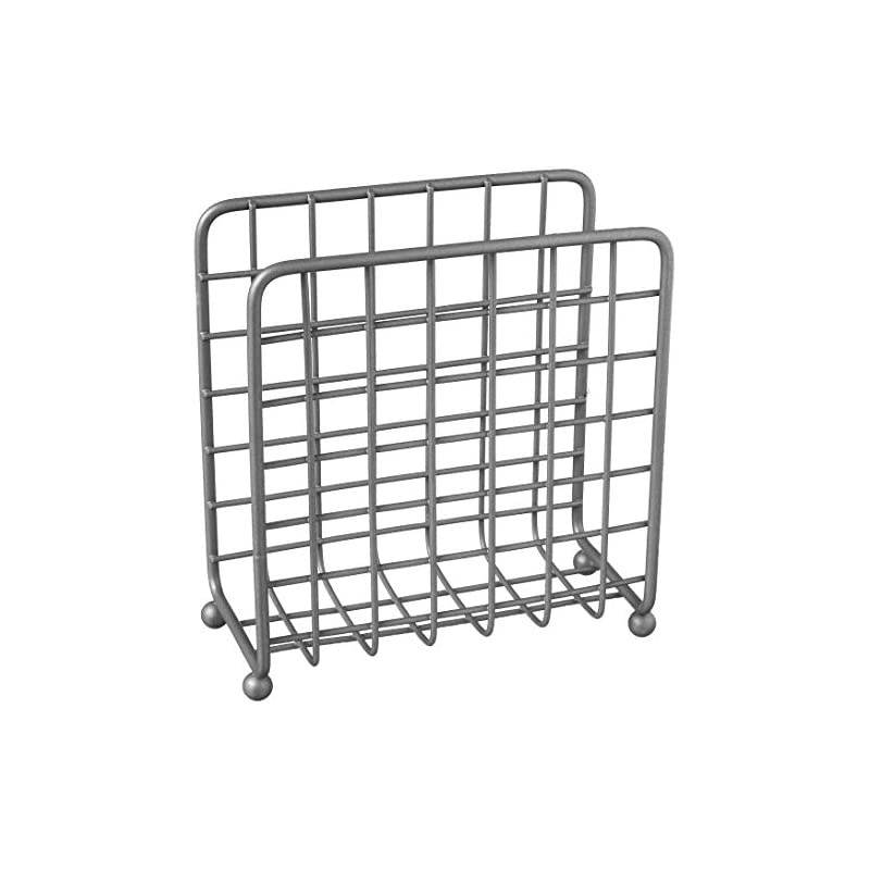 Grid Holder Upright Rustic Paper Dispenser for Kitchen Tables & Countertops, Vertical Napkin Stand with Farmhouse Charm, Industrial Gray