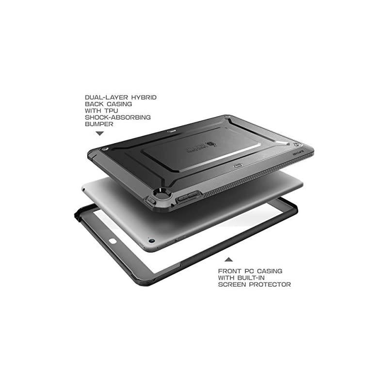 Unicorn Beetle PRO Series Heavy Duty Case for iPad Air 2 2nd Generation 2014 Release Fullbody Rugged Hybrid Protective Case with Builtin Screen Protector Black