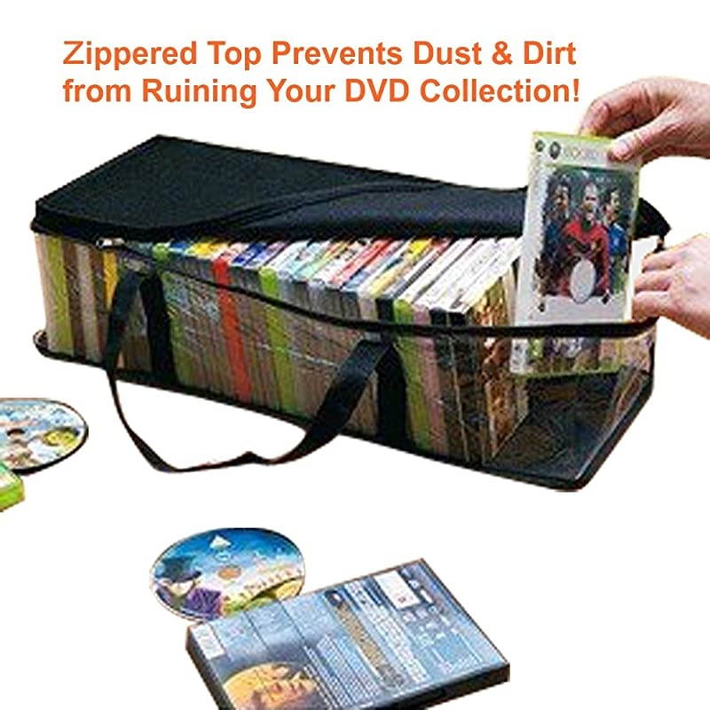 Handy Portable DVD Storage Bags - Best 2-Pack DVD Media Storage Bags Hold up to 80 DVDs (40 Each Bag)