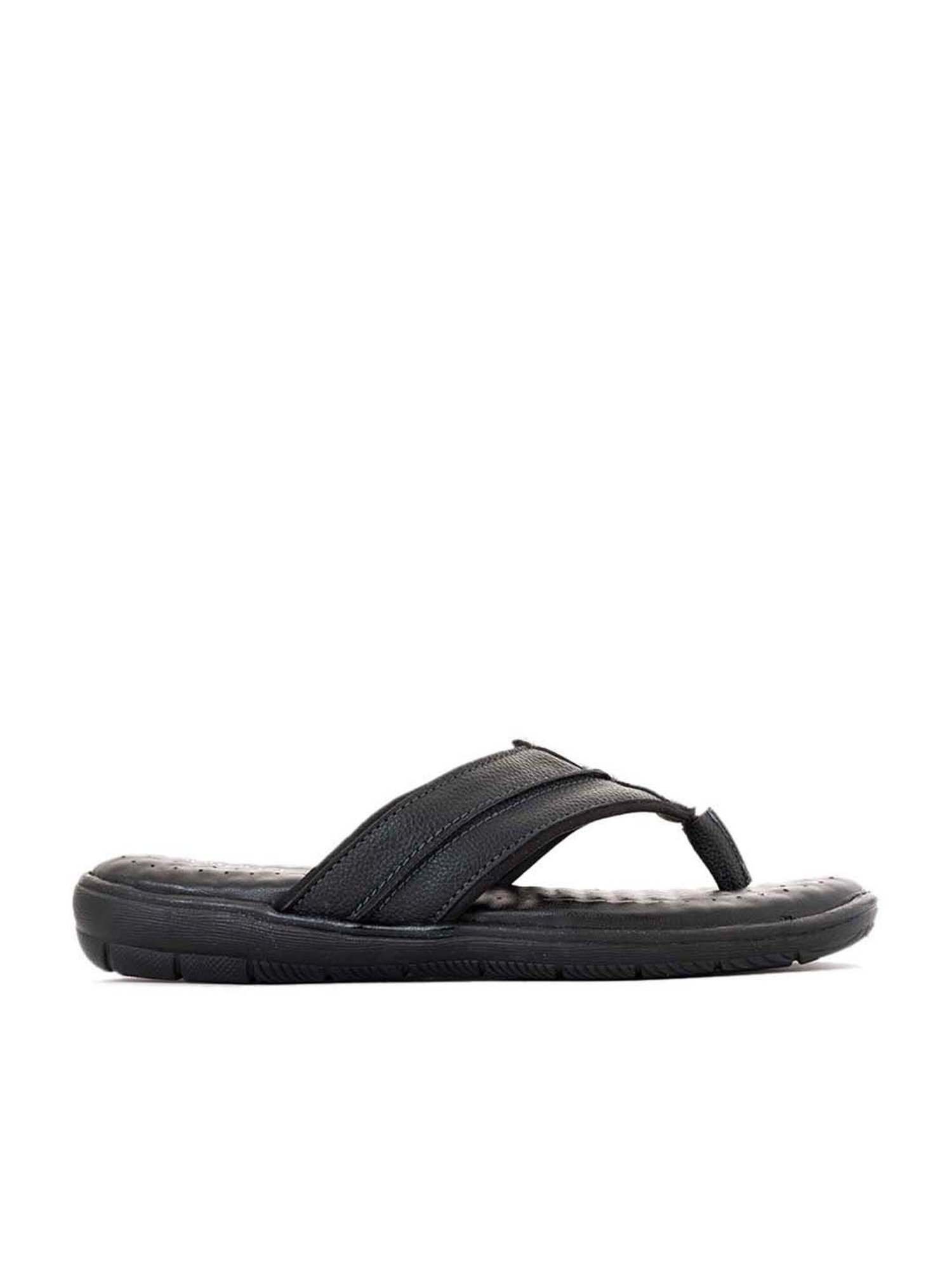 Khadim Men's Black Flip Flops