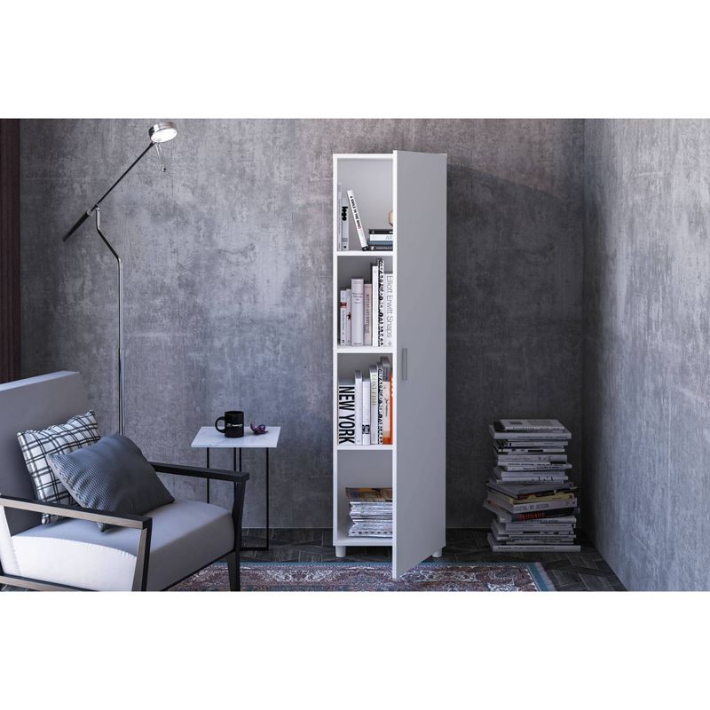 58.89" Beverly 4 Shelf Storage Cabinet White - Chique