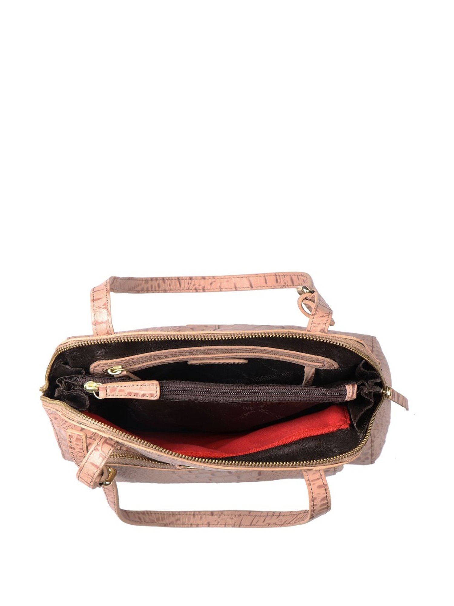 Hidesign Pink Textured Medium Shoulder Handbag