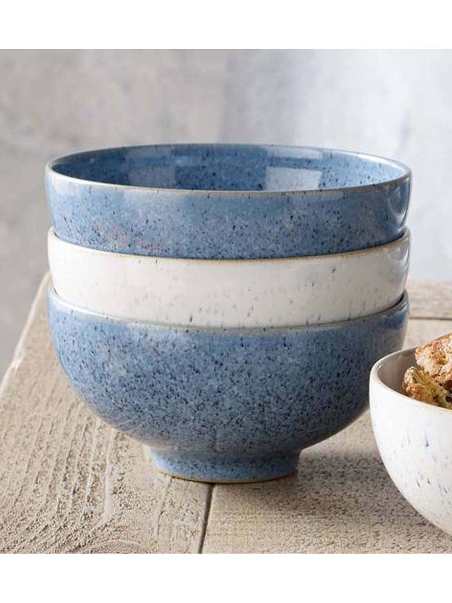 DENBY Studio Blue Stoneware Flint Rice Bowl (480 ml) - Set of 1