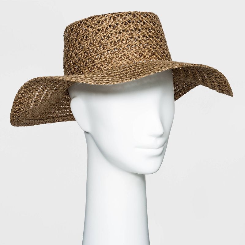 Women's Packable Braided Jute Boater Hat - Universal Thread™ Brown