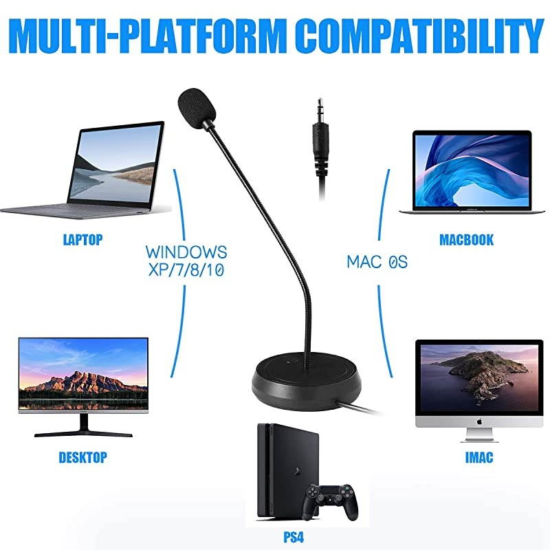 35MM PC Microphone Professional Recording Condenser Microphone Compatible with PC Laptop iPhone iPad SingingVoice RecordingYouTubeSkypeGaming35mm PC Microphone Plug and Play