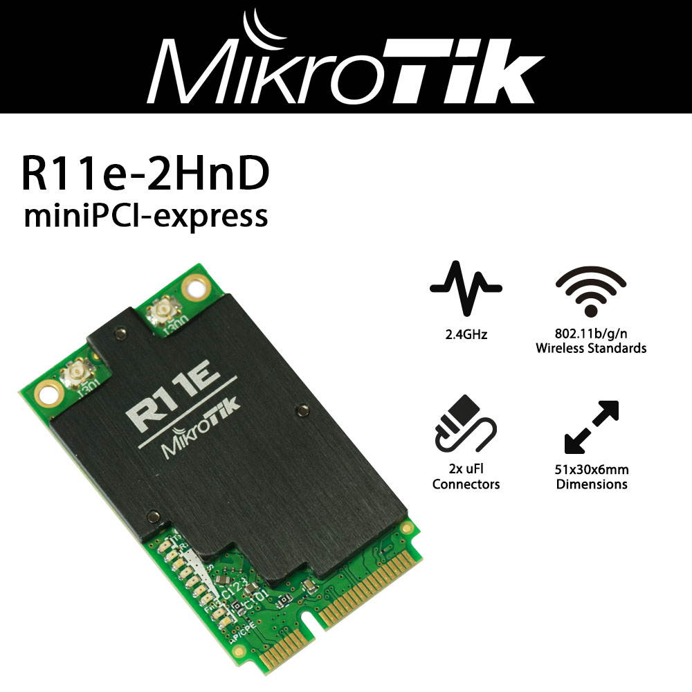 Mikrotik R11e-2HnD 2.4Ghz miniPCI-express 802.11b/g/n Dual Chain