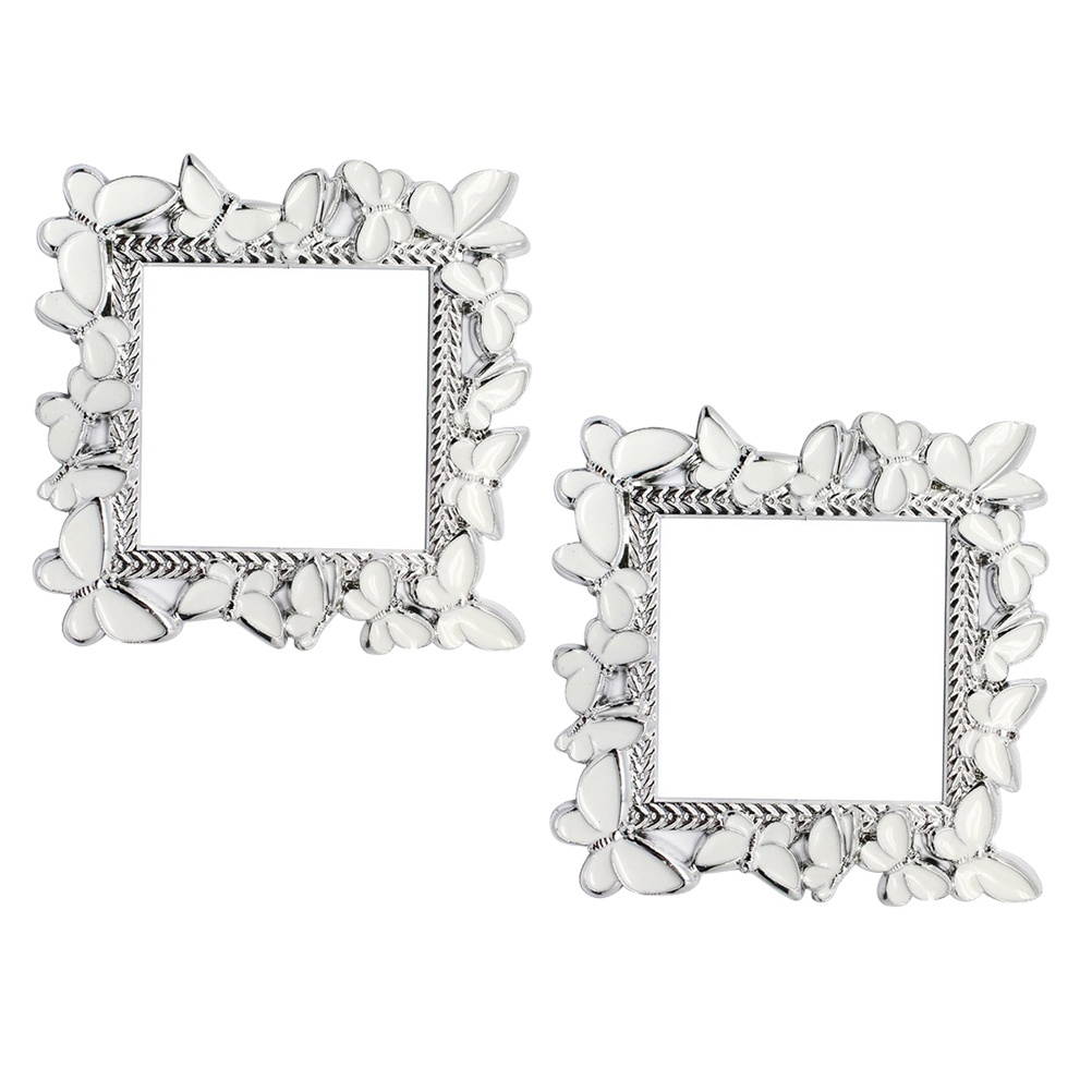 2pcs Pattern Light Switch Surround Stickers Decorative Button Switch Sticker Switch Protective Cover for Living Room (White)