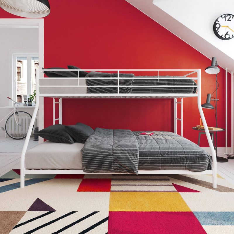 Twin Over Full Lily Small Space Kids' Bunk Bed White Metal - Room & Joy