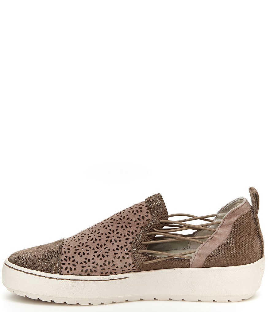 Jambu Erin Perforated Metallic Leather Slip On Sneakers