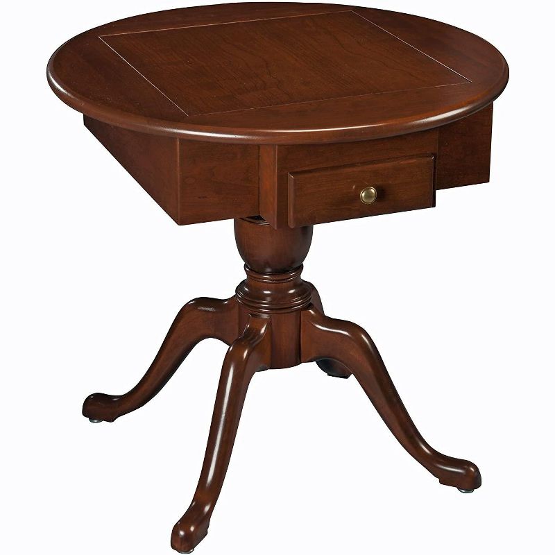WE Games Round Pedestal Game Table, Solid Cherry Wood - Chess, Checkers & Backgammon (Made in USA)