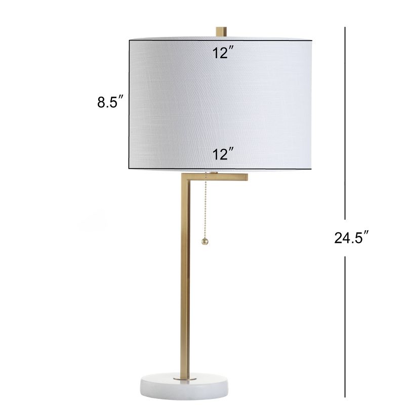 24.5" Metal/Marble Alyssa Table Lamp (Includes LED Light Bulb) Gold - JONATHAN Y