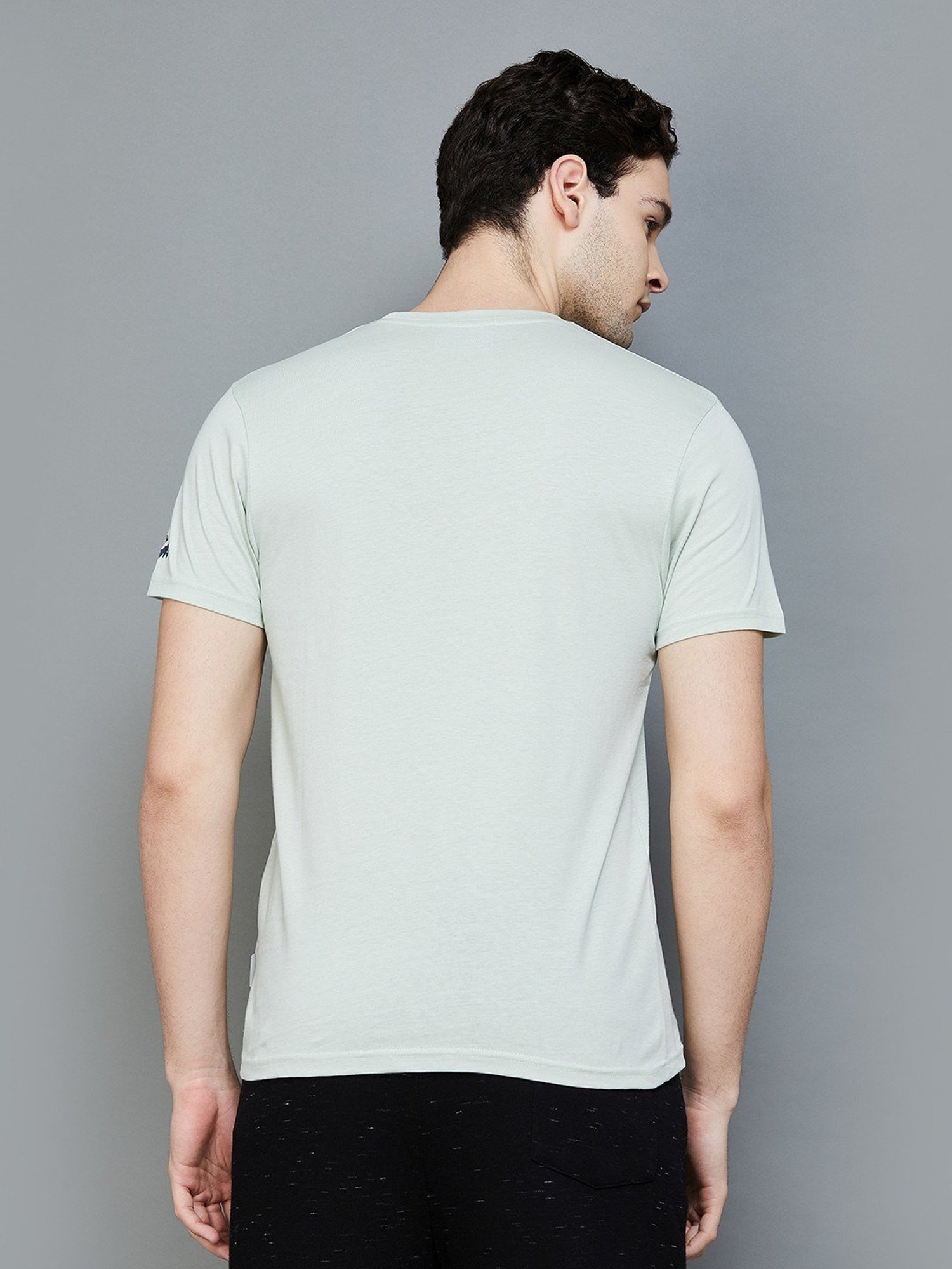 KAPPA Turquoise Regular Fit Printed T-Shirt