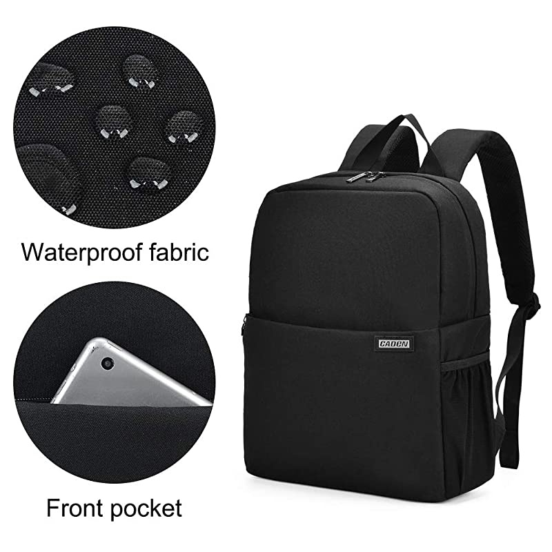 Camera Bag Backpack w14 Laptop Compartment Waterproof Camera Case for DSLR Mirrorless SLR Cameras Compatible for Sony Canon Nikon Camera and Lens Tripod Accessories Black