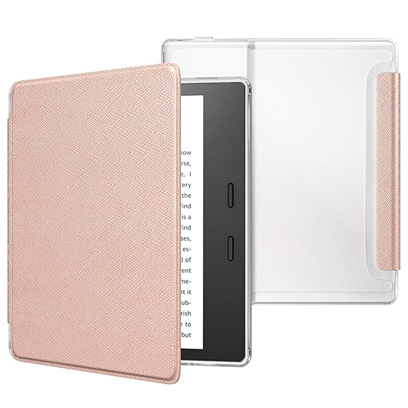 Case Fits AllNew Kindle Oasis 9th and 10th Generation ONLY 2017 and 2019 Release Slim Lightweight Cover with Translucent Frosted Back Protector Rose Gold