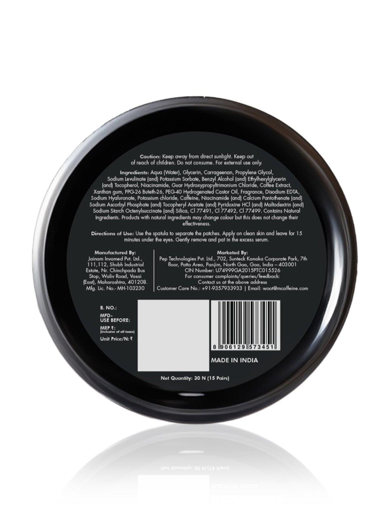 mCaffeine Coffee Hydrogel Under Eye Patches - 15 Pairs