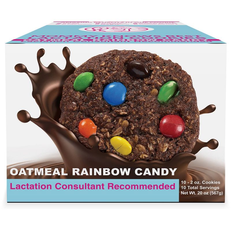 Mommy Knows Best Ready To Eat Oatmeal Chocolate Rainbow Candy Chip Lactation Cookies - 10pk